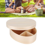 17.5x13.5cm Lunch Box Wooden Bento Box Portable Food Container for Students WorkerWood Color - Extra Image