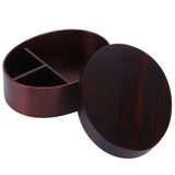 17.5x13.5cm Lunch Box Wooden Bento Box Portable Food Container for Students WorkerPainted - Side View