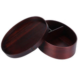 17.5x13.5cm Lunch Box Wooden Bento Box Portable Food Container for Students WorkerPainted - Top-Down View