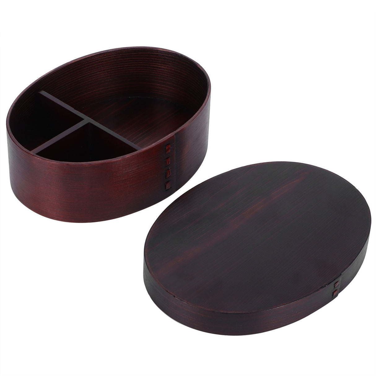 17.5x13.5cm Lunch Box Wooden Bento Box Portable Food Container for Students WorkerPainted