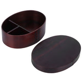 17.5x13.5cm Lunch Box Wooden Bento Box Portable Food Container for Students WorkerPainted - Rear View