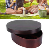 17.5x13.5cm Lunch Box Wooden Bento Box Portable Food Container for Students WorkerPainted - Extra Image