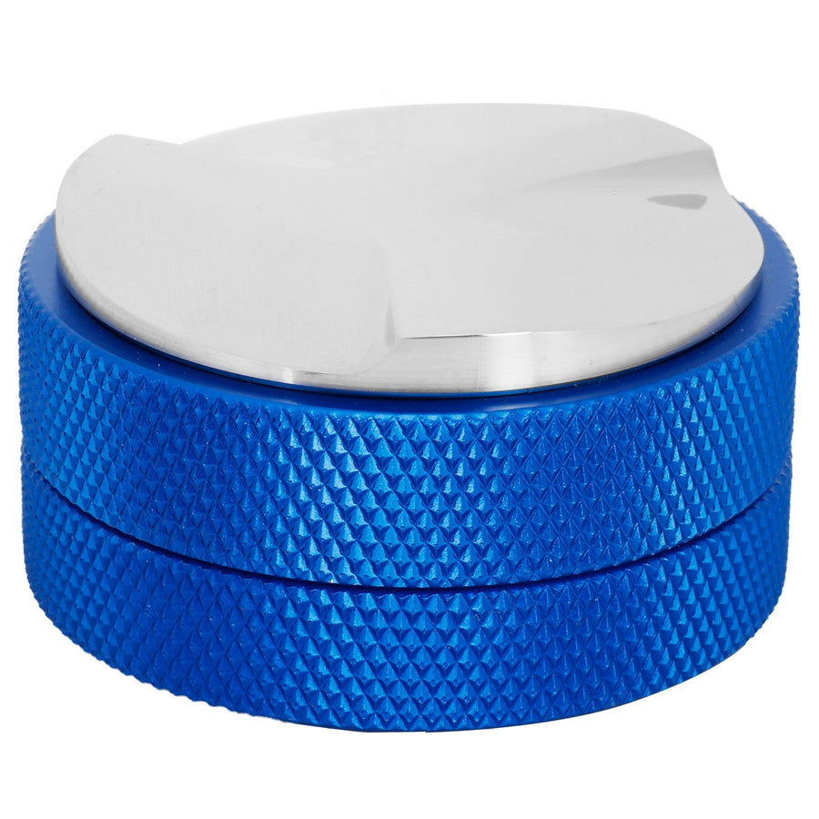 Stainless Steel Coffee Distributor Tamper Coffee Powder Press Hammer Height AdjustableBlue 3 Angled Slopes 58mm