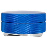 Stainless Steel Coffee Distributor Tamper Coffee Powder Press Hammer Height AdjustableBlue 3 Angled Slopes 58mm - Side View