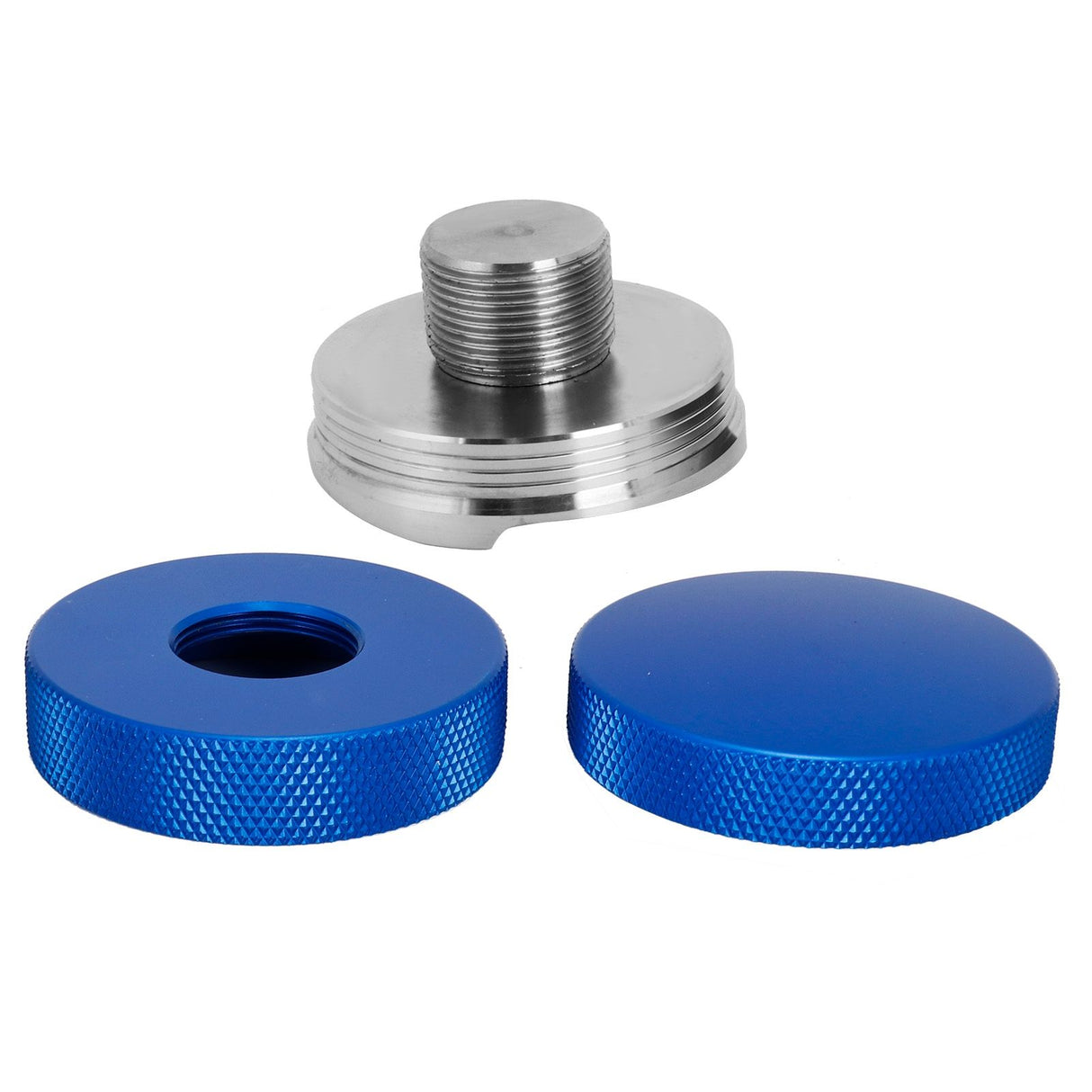Stainless Steel Coffee Distributor Tamper Coffee Powder Press Hammer Height AdjustableBlue 3 Angled Slopes 58mm
