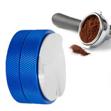 Stainless Steel Coffee Distributor Tamper Coffee Powder Press Hammer Height AdjustableBlue 3 Angled Slopes 58mm - Extra Image