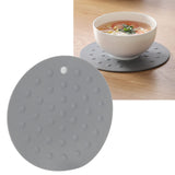 Round Shape Silicone Pad Kitchen AntiScald Insulation Dish Placemat for Kitchen Home(Dark Gray )