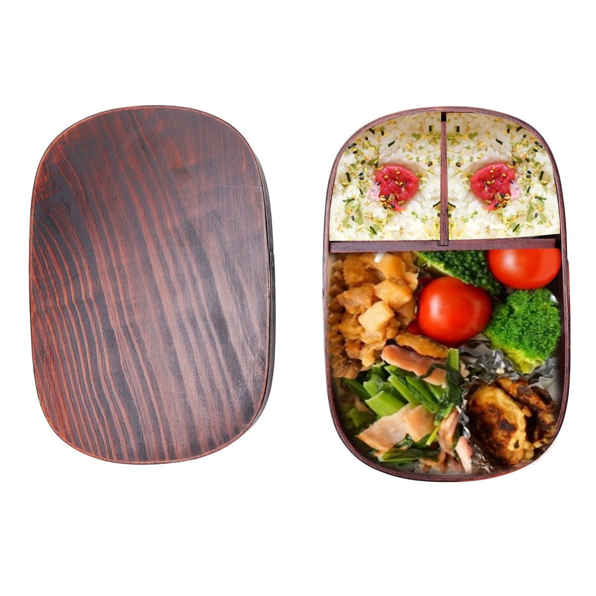 Wooden Lunch Box Portable Food Container Tablewares for Home Office Picnic CampingPainted