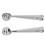 Stainless Steel Scoop Measuring Spoon with Sealing Clip for Tea Coffee Milk Powder - Extra Image
