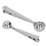 Stainless Steel Scoop Measuring Spoon with Sealing Clip for Tea Coffee Milk Powder - Extra Image