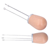 Needle Type Coffee Powder Distributor Wood Handle Coffee Stirrer Distribution Tool(Silver Cover Beech )