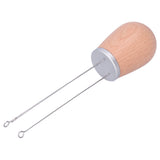 Needle Type Coffee Powder Distributor Wood Handle Coffee Stirrer Distribution Tool(Silver Cover Beech )