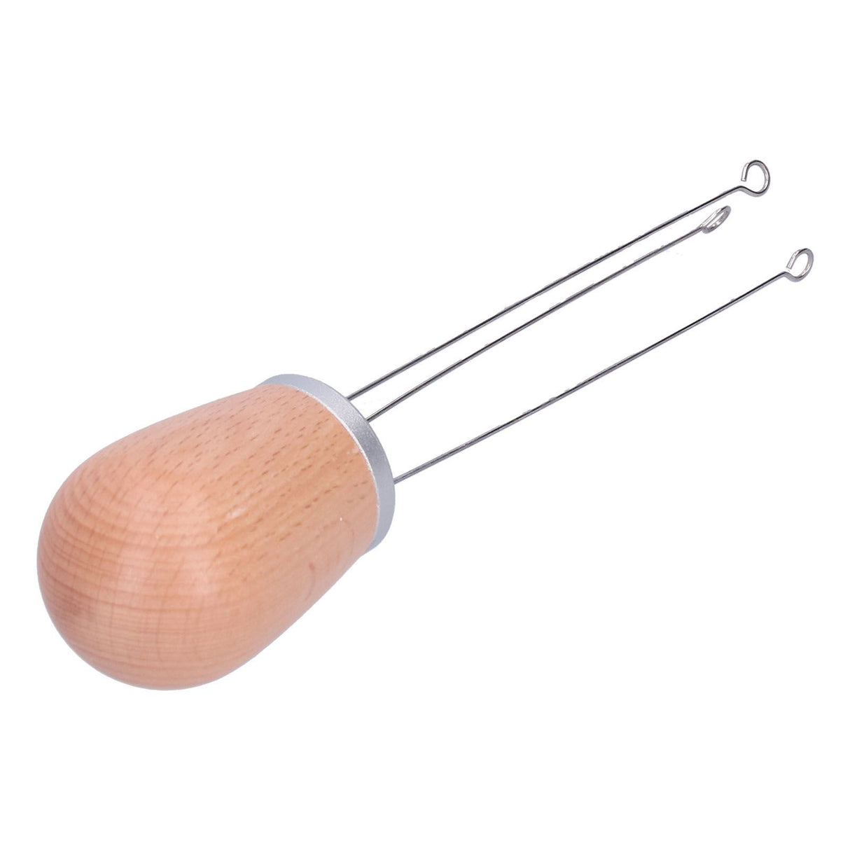 Needle Type Coffee Powder Distributor Wood Handle Coffee Stirrer Distribution Tool(Silver Cover Beech )