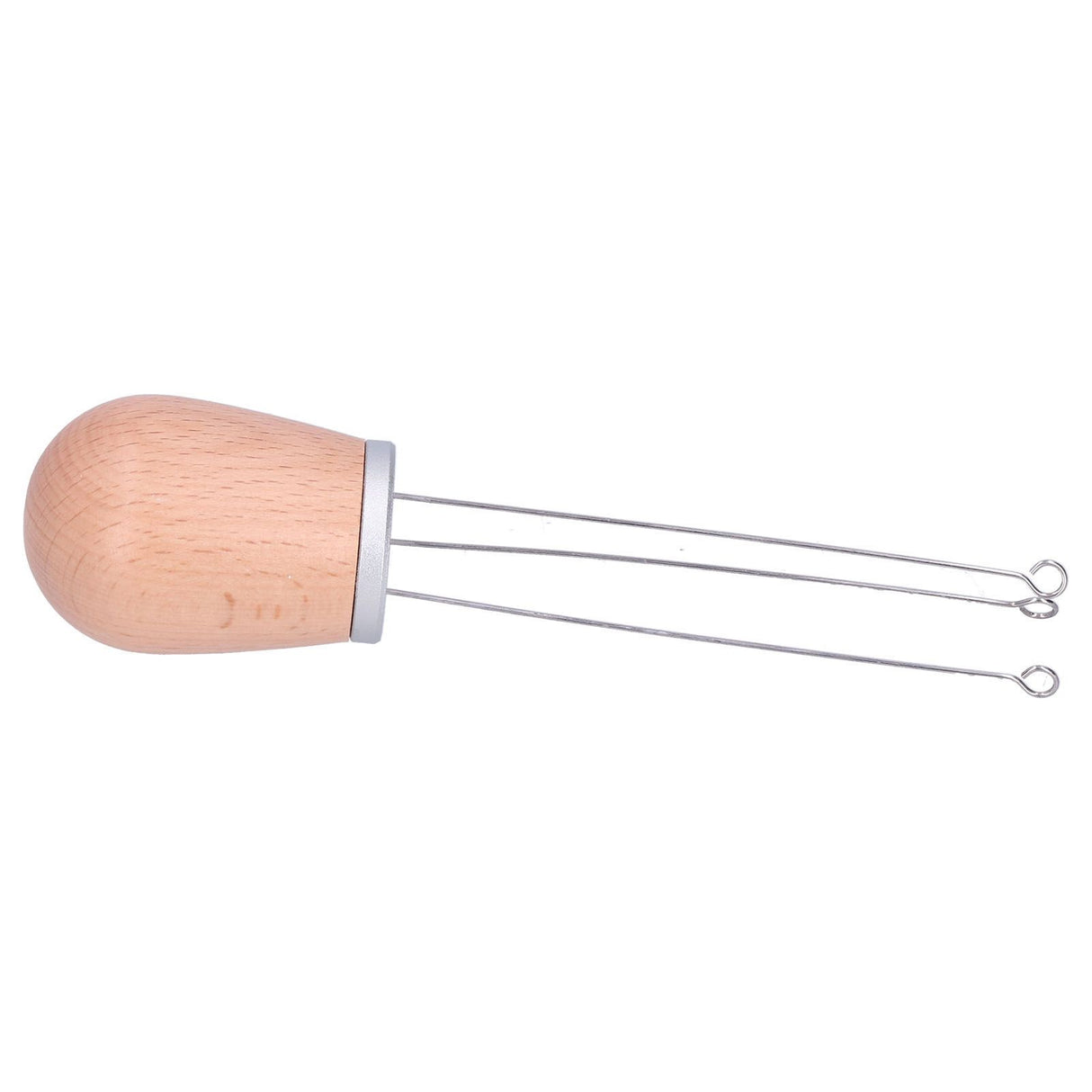 Needle Type Coffee Powder Distributor Wood Handle Coffee Stirrer Distribution Tool(Silver Cover Beech )