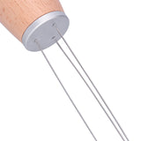 Needle Type Coffee Powder Distributor Wood Handle Coffee Stirrer Distribution Tool(Silver Cover Beech ) - Extra Image