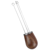 Needle Type Coffee Powder Distributor Wood Handle Coffee Stirrer Distribution Tool(Couvercle argenté noyer )