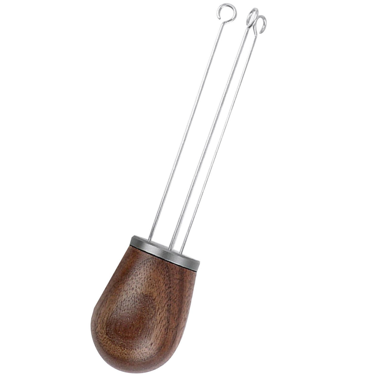 Needle Type Coffee Powder Distributor Wood Handle Coffee Stirrer Distribution Tool(Couvercle argenté noyer )