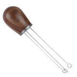 Needle Type Coffee Powder Distributor Wood Handle Coffee Stirrer Distribution Tool(Couvercle argenté noyer ) - Close-Up Angle