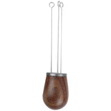 Needle Type Coffee Powder Distributor Wood Handle Coffee Stirrer Distribution Tool(Couvercle argenté noyer )
