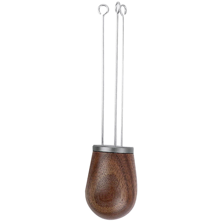 Needle Type Coffee Powder Distributor Wood Handle Coffee Stirrer Distribution Tool(Couvercle argenté noyer )