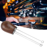 Needle Type Coffee Powder Distributor Wood Handle Coffee Stirrer Distribution Tool(Couvercle argenté noyer ) - Extra Image