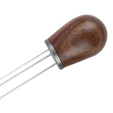 Needle Type Coffee Powder Distributor Wood Handle Coffee Stirrer Distribution Tool(Couvercle argenté noyer ) - Extra Image