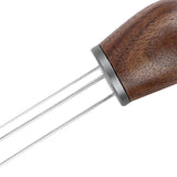 Needle Type Coffee Powder Distributor Wood Handle Coffee Stirrer Distribution Tool(Couvercle argenté noyer )