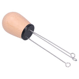 Needle Type Coffee Powder Distributor Wood Handle Coffee Stirrer Distribution Tool(Couverture noire hêtre )