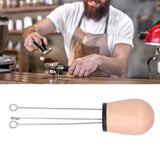 Needle Type Coffee Powder Distributor Wood Handle Coffee Stirrer Distribution Tool(Couverture noire hêtre ) - Extra Image