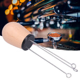 Needle Type Coffee Powder Distributor Wood Handle Coffee Stirrer Distribution Tool(Couverture noire hêtre ) - Extra Image