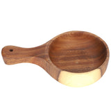 Wooden Salad Bowl with Handle Home Food Grade Kimchi Fruit Serving Bowl Home Kitchen Supplies - Top-Down View