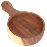 Wooden Salad Bowl with Handle Home Food Grade Kimchi Fruit Serving Bowl Home Kitchen Supplies - 45-Degree Angle