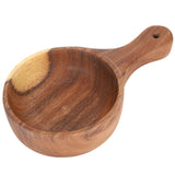 Wooden Salad Bowl with Handle Home Food Grade Kimchi Fruit Serving Bowl Home Kitchen Supplies