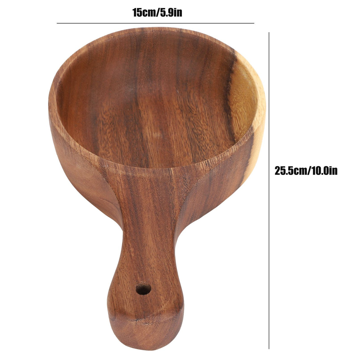Wooden Salad Bowl with Handle Home Food Grade Kimchi Fruit Serving Bowl Home Kitchen Supplies