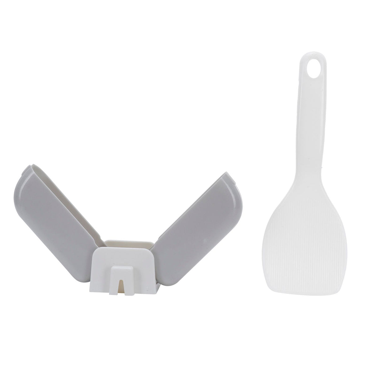 Meal Spoon with Storage Box Dust-Proof PP Rice Scoop Tableware Kitchen AccessoryGray