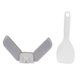 Meal Spoon with Storage Box Dust-Proof PP Rice Scoop Tableware Kitchen AccessoryGray - Rear View