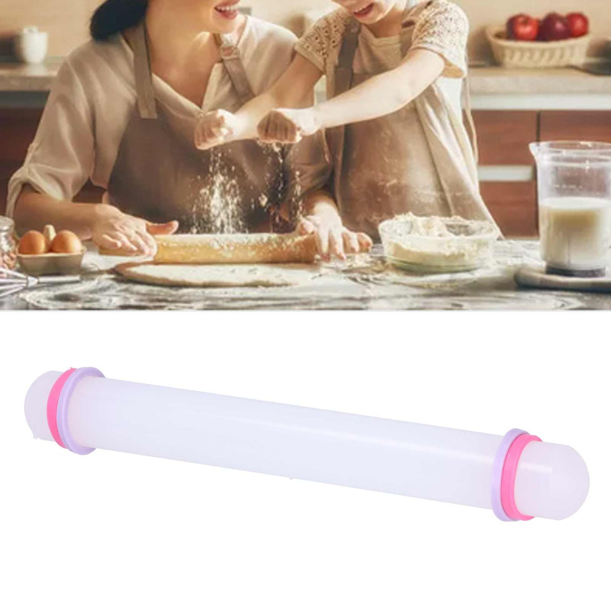 23cm NonStick Rolling Pin Cookies Biscuits Fondant Cake Dough Roller DIY Baking Tool