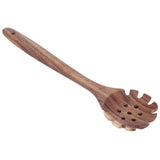Teak Cooking Spoon Food Grade Natural Wooden Noodle Colander for Cooking Kitchen Use - 45-Degree Angle