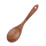 Teak Wood Tableware Food Grade Wooden Kitchen Restaurant Dining Tableware for SaladSpoon