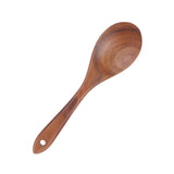 Teak Wood Tableware Food Grade Wooden Kitchen Restaurant Dining Tableware for SaladSpoon