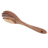 Teak Wood Tableware Food Grade Wooden Kitchen Restaurant Dining Tableware for SaladFork - Front View