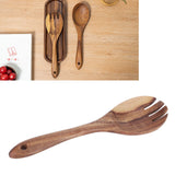 Teak Wood Tableware Food Grade Wooden Kitchen Restaurant Dining Tableware for SaladFork