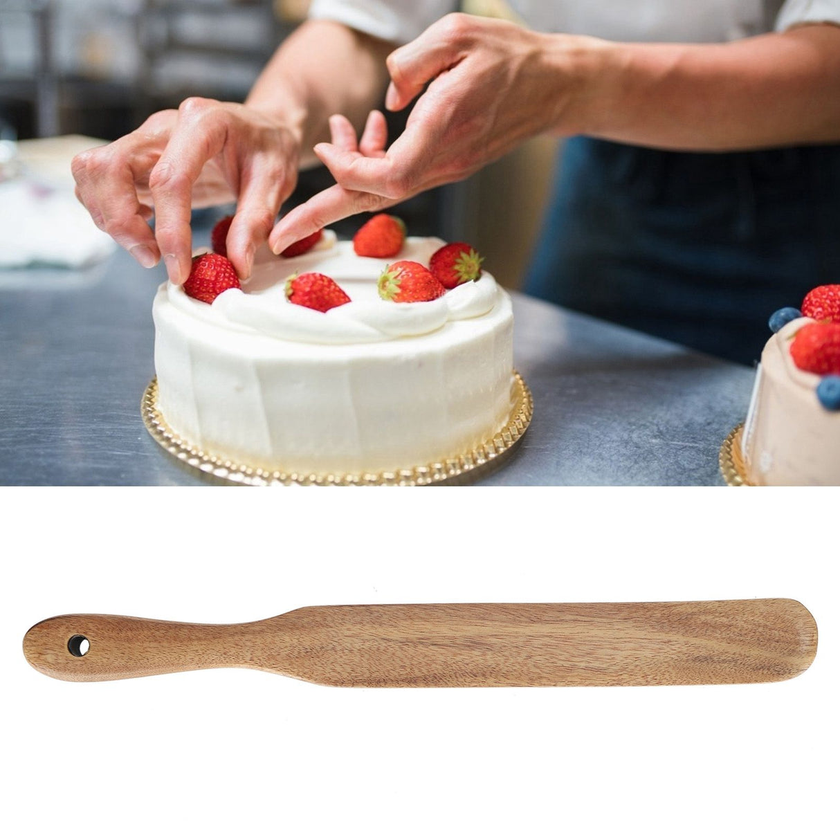 Teak Spatula Household Wooden Frying Shovel Home Kitchen Cooking Utensils28x3cm