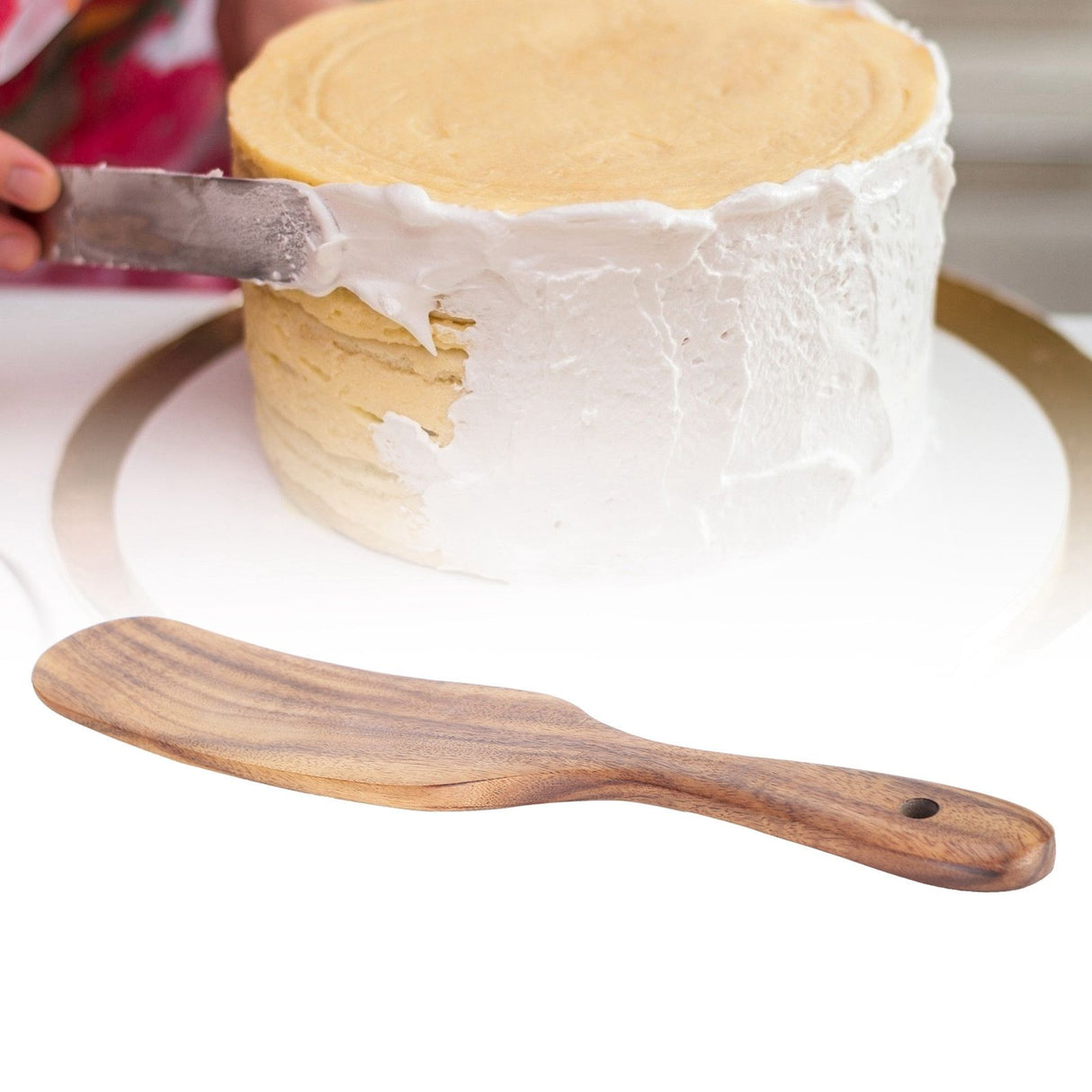 Teak Spatula Flat Shape FoodGrade Wooden Cooking Spatula for Home Kitchen Cooking(29x5.5cm )
