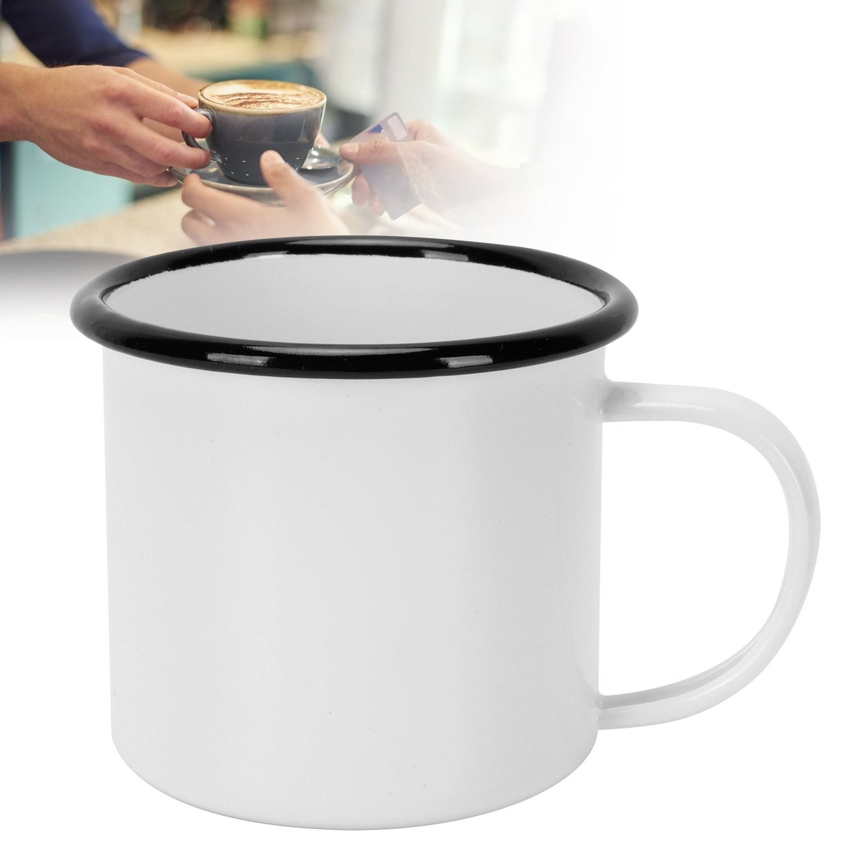 8cm 350ml Enamel Cup Environmentally Friendly Thickened Water Cup for Coffee Wine Water SuppliesWhite
