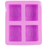 4Gird Purple Silicone HandMade Soap Mold High Temperature Resistant DIY Cake Mold for Baking