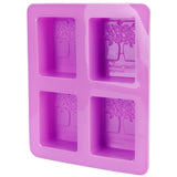 4Gird Purple Silicone HandMade Soap Mold High Temperature Resistant DIY Cake Mold for Baking