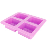 4Gird Purple Silicone HandMade Soap Mold High Temperature Resistant DIY Cake Mold for Baking