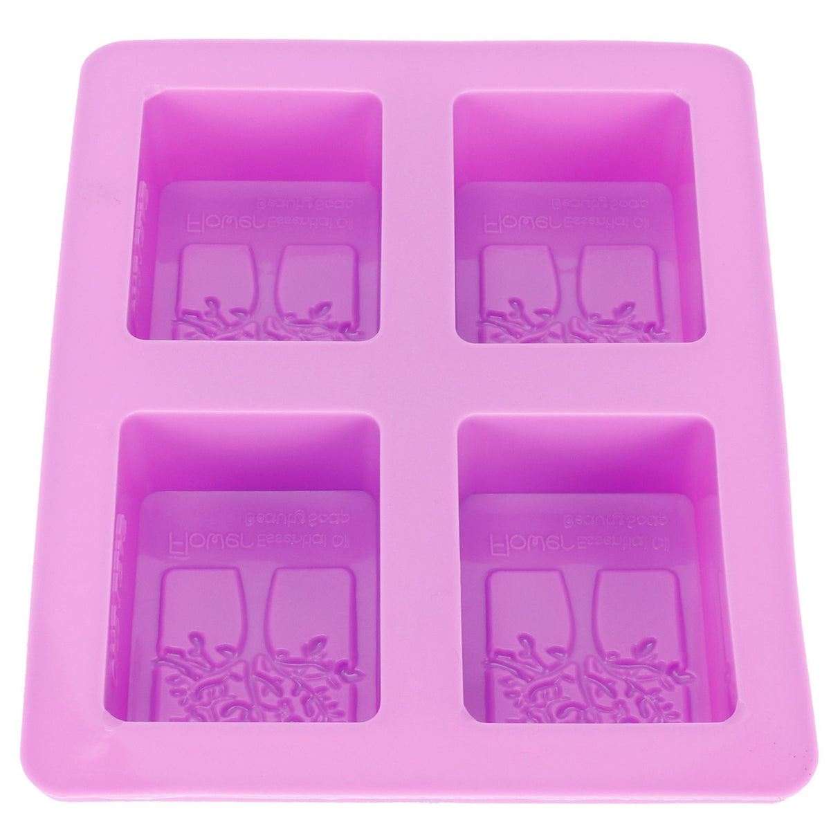 4Gird Purple Silicone HandMade Soap Mold High Temperature Resistant DIY Cake Mold for Baking