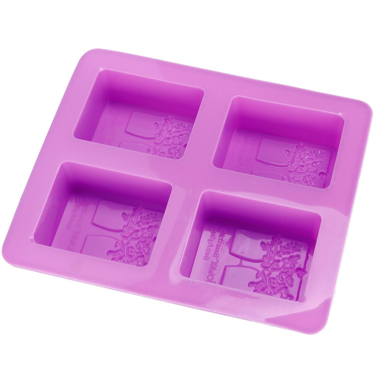 4Gird Purple Silicone HandMade Soap Mold High Temperature Resistant DIY Cake Mold for Baking